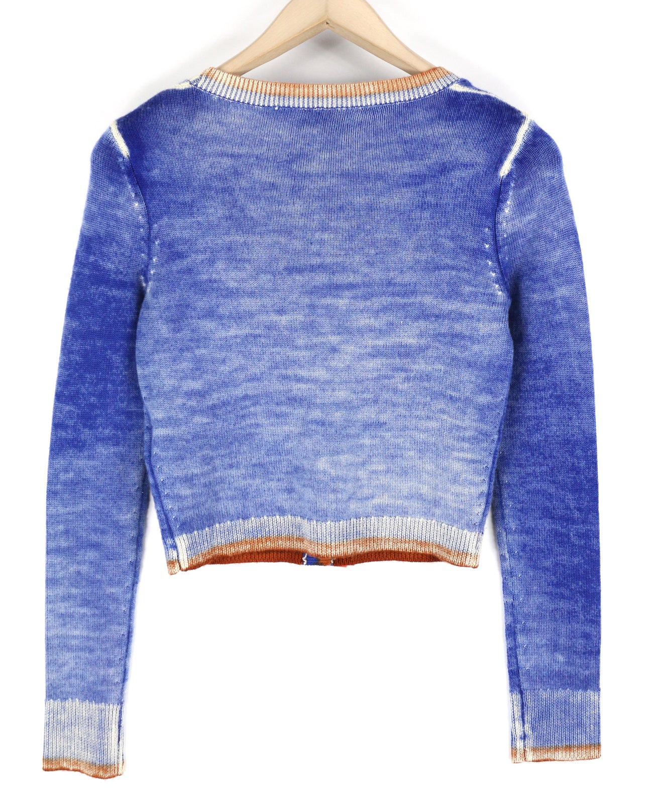 DIESEL M-Arika Women Jumper S Blue Washed Cardigan Wool Knitted Buttoned RRP€300