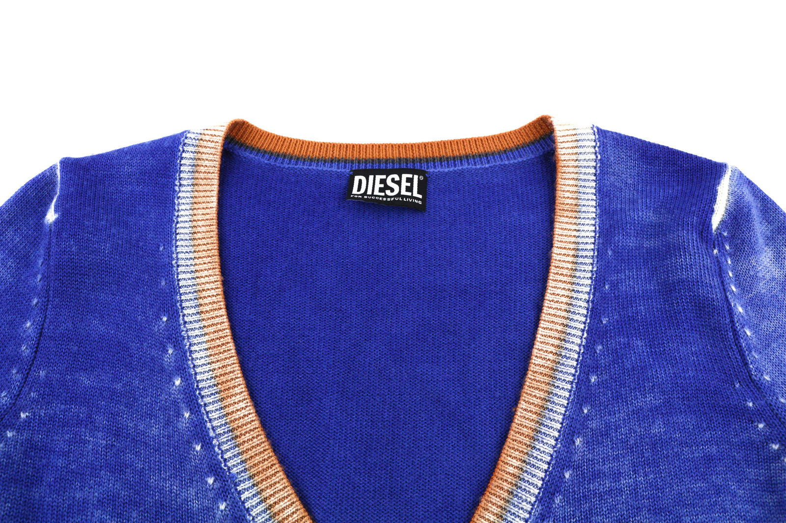 DIESEL M-Arika Women Jumper L Blue Washed Cardigan Wool Knitted Buttoned RRP€300