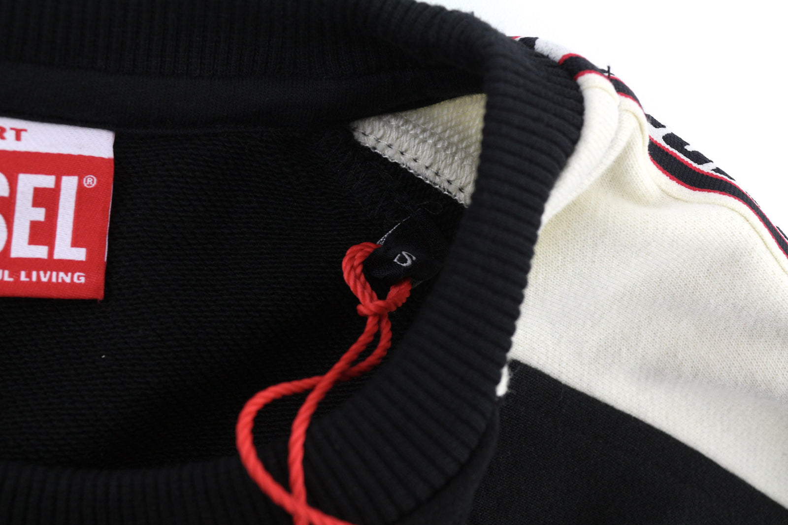 DIESEL Amst-Baweey Men Sweatshirt S Black 55DSL Pullover Crew Neck Logo RRP€155