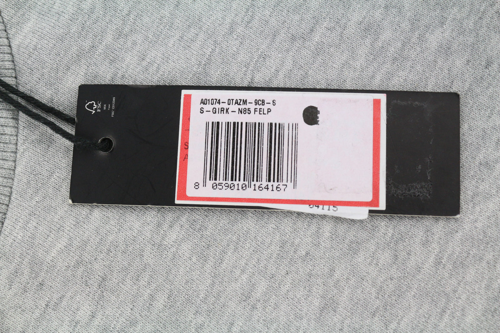 DIESEL S-Girk Men Sweatshirt S Grey Pullover Crew Neck Melange Logo Long Sleeve