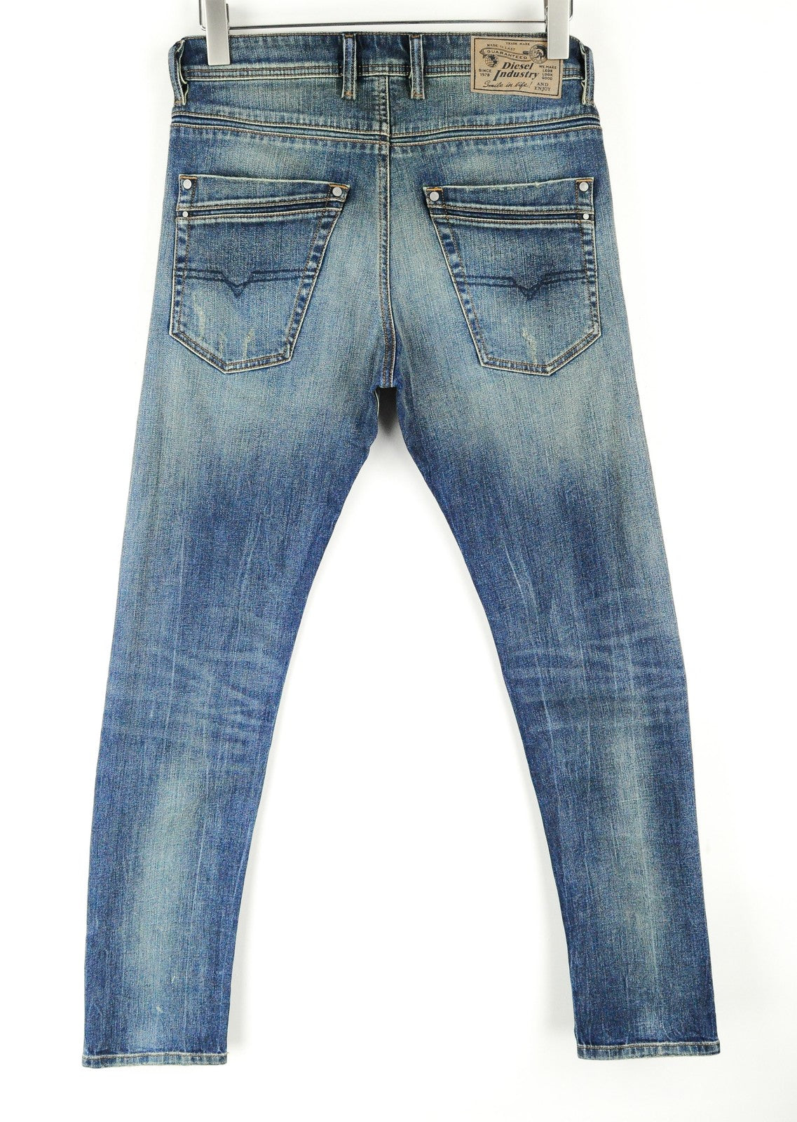 DIESEL Krayver R6ZD4 Men's Jeans W28/L32 Carrot Slim Fit Blue Stretch Ripped*