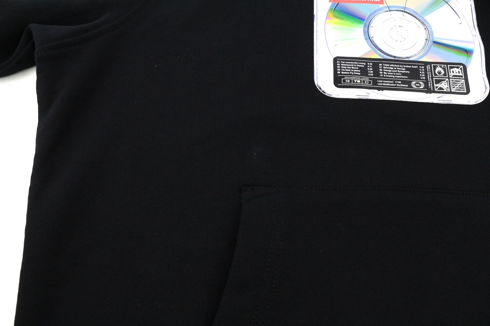 DIESEL S-Ginn-Hood-E6 Unisex Hoodie S Black Pullover Front Logo Straps RRP€175