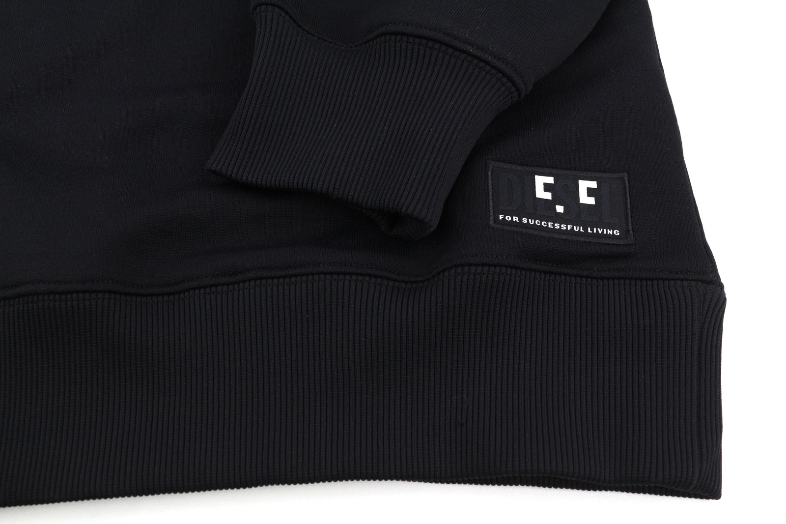 DIESEL F-Lym-Hood Women Hoodie M Black Pullover Front Logo Straps RRP€160