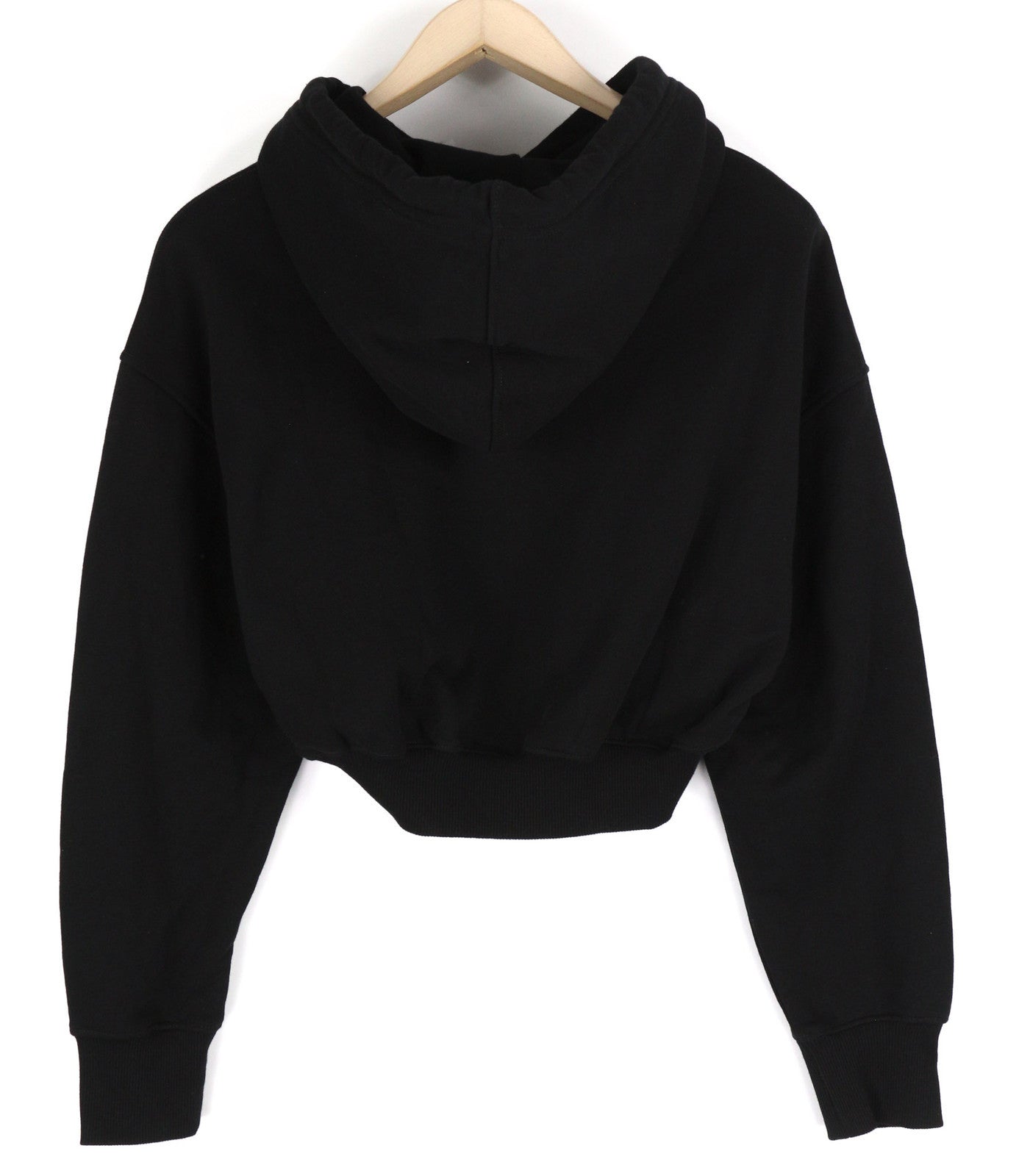 DIESEL F-Kral-B1 Women Hoodie S Black Pullover Cropped Front Long Sleeve RRP€180