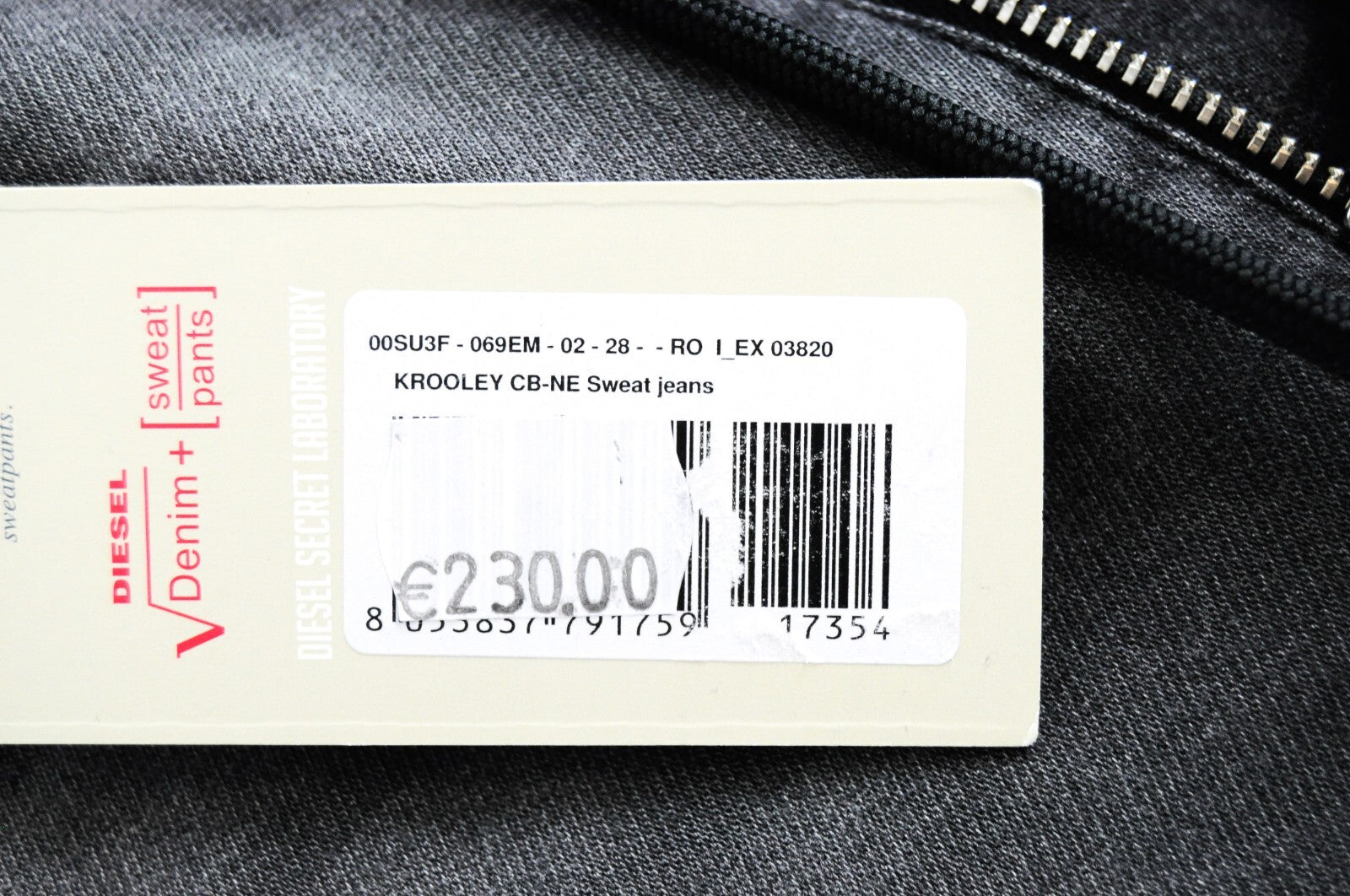 DIESEL Krooley CB-NE 069EM Men's Jeans W28 Jogg Sweat Grey Slim Fit Ripped*