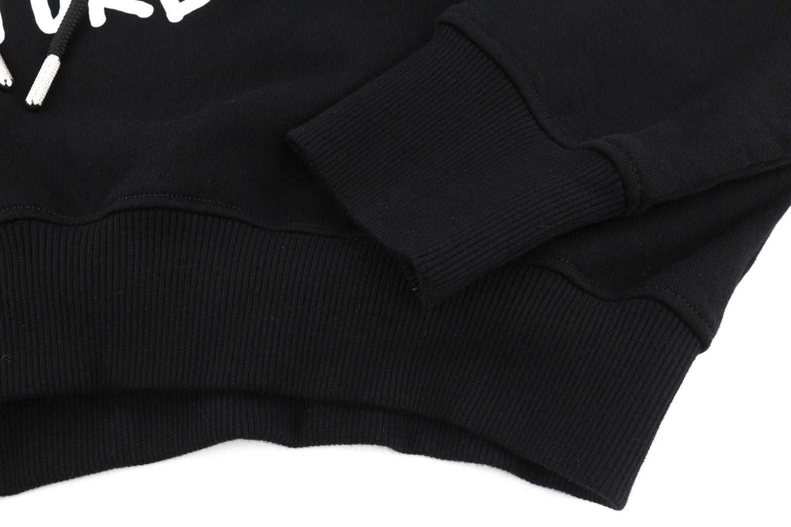 DIESEL F-Kral-B1 Women Hoodie S Black Pullover Cropped Front Logo Strap RRP€180