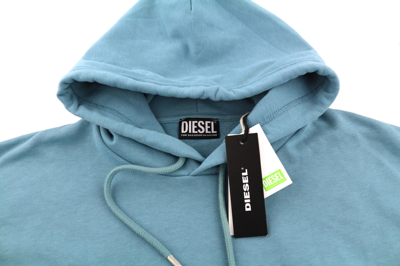 DIESEL S-Ummer-B2 Unisex Hoodie XS Blue Pullover Kangaroo Pocket Strap RRP€150