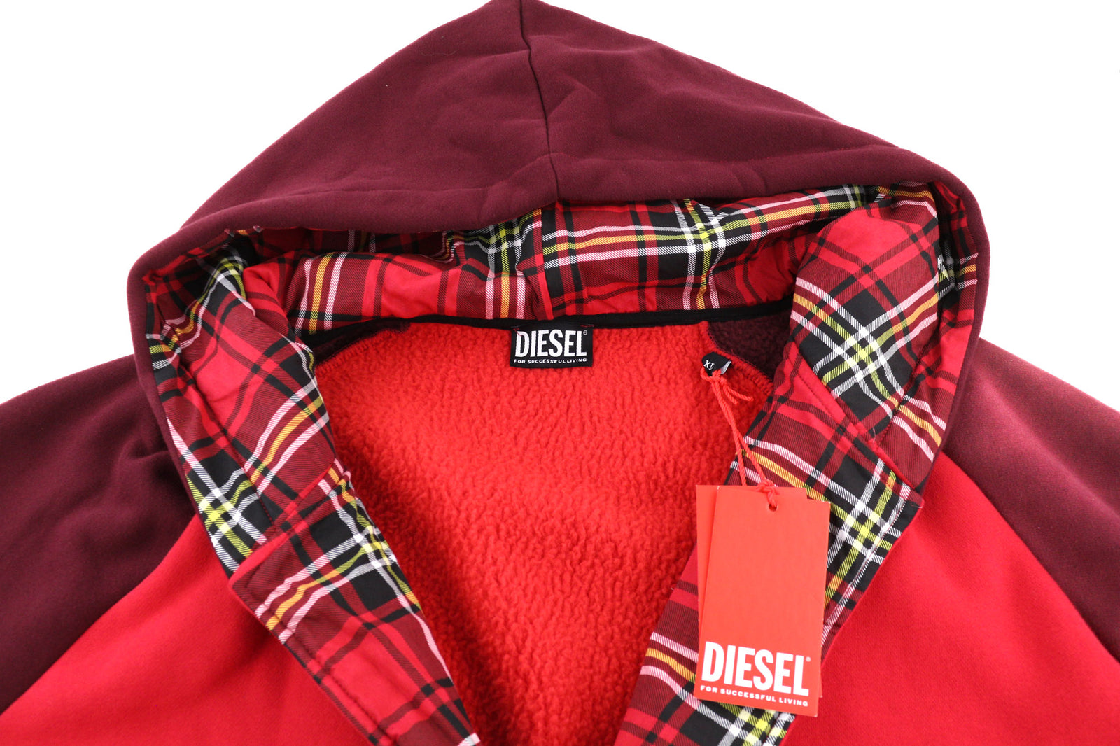 DIESEL Uudg-Jas-Homey Women Robe XL Unisex Fleece Lined Hooded Pockets Belted