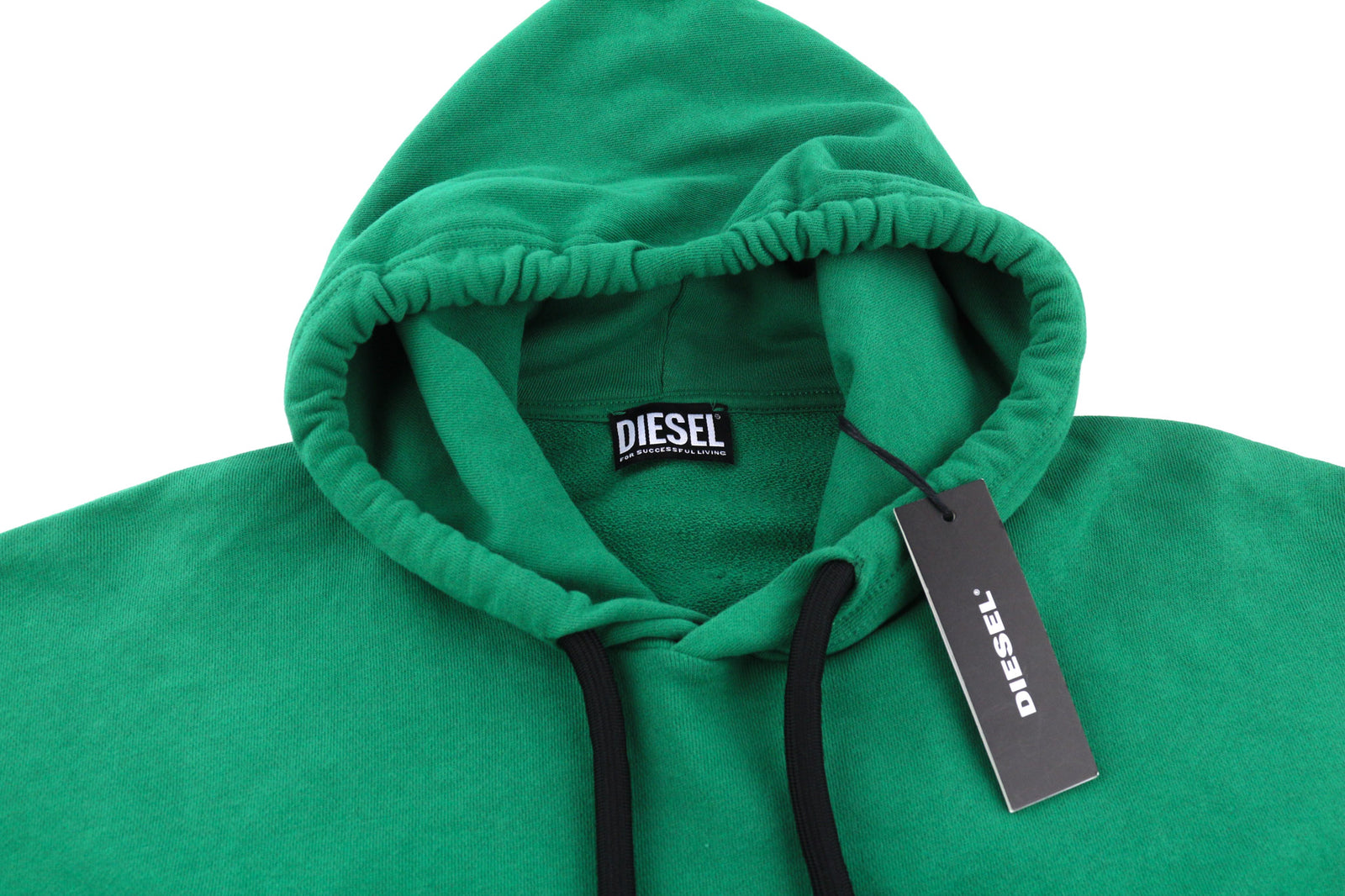 DIESEL S-Balirib Unisex Hoodie M Green Pullover Kangaroo Pocket Strap RRP€175