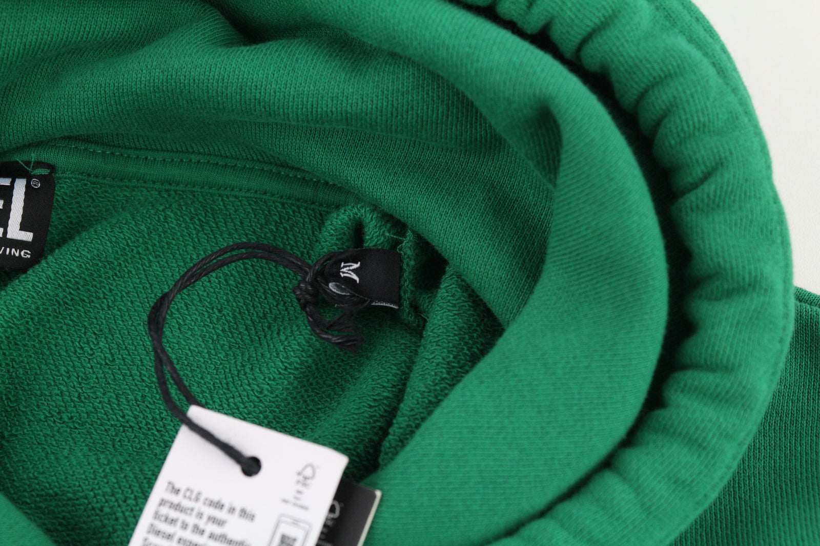 DIESEL S-Balirib Unisex Hoodie M Green Pullover Kangaroo Pocket Strap RRP€175