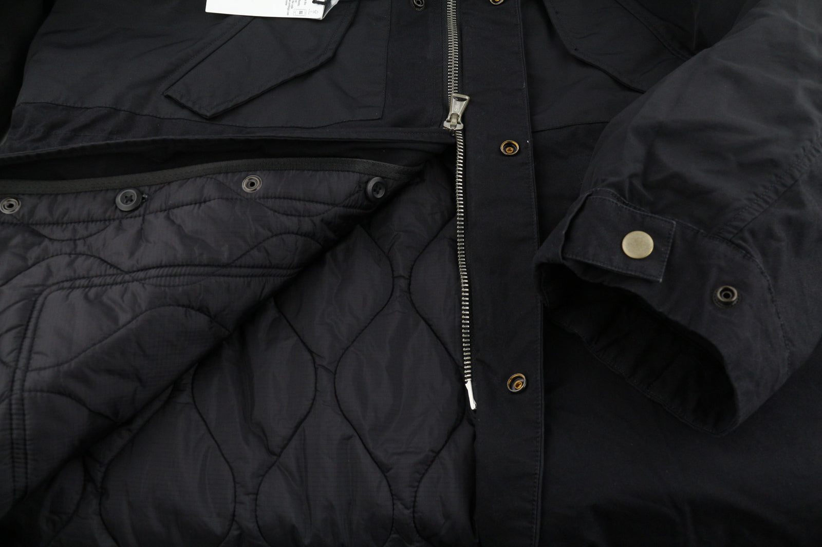 DIESEL W-Miles Men Jacket L 2in1 Parka Insulated Drawstring Waist Black RRP€475