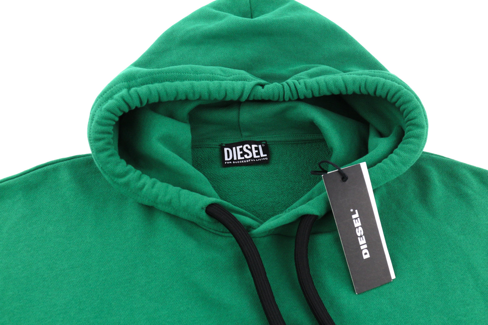 DIESEL S-Balirib Unisex Hoodie M Green Pullover Kangaroo Pocket Straps RRP€175