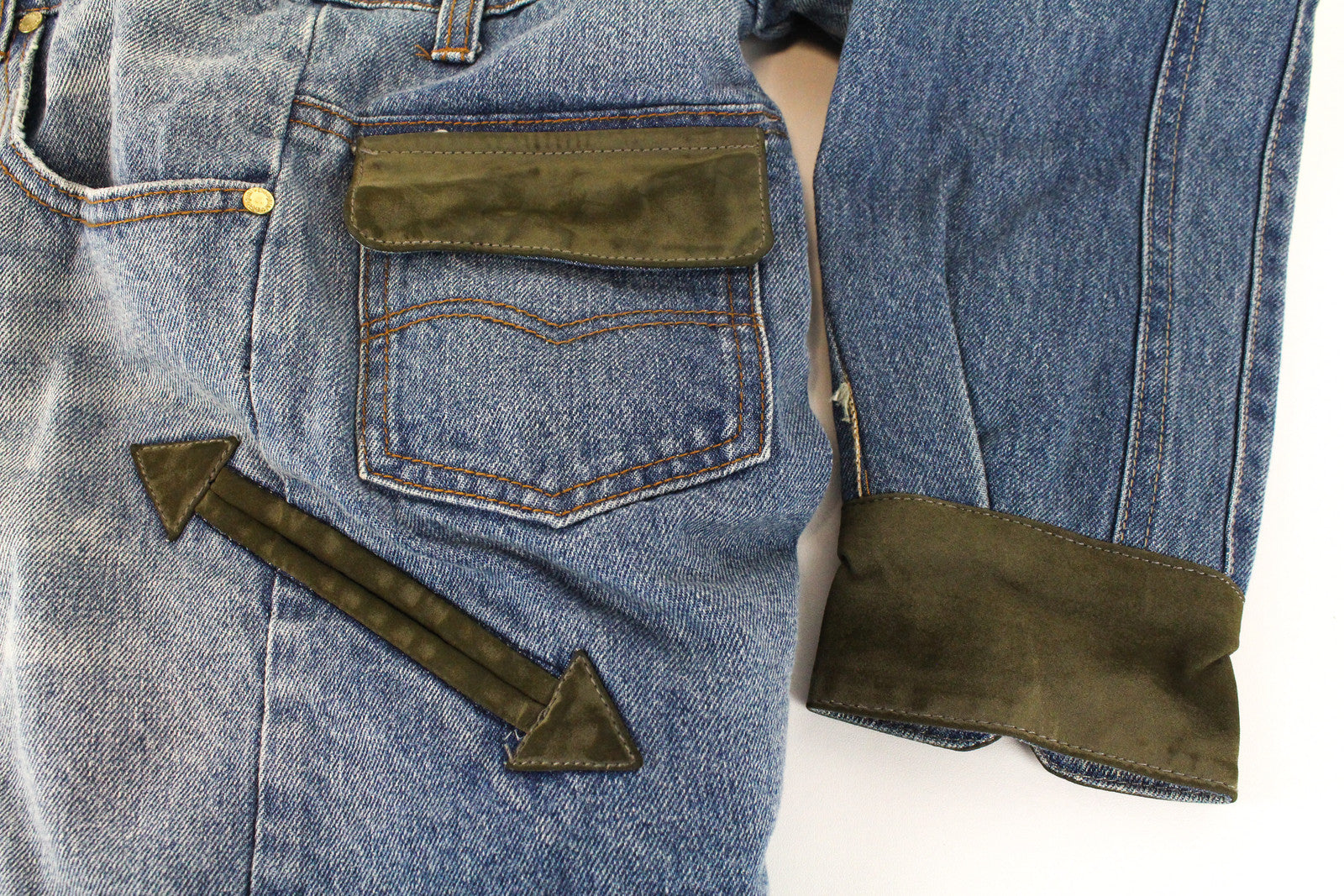 DESIGUAL Women's Blue Denim Jacket 40 Cotton Long Sleeve Geisha Sequin Logo