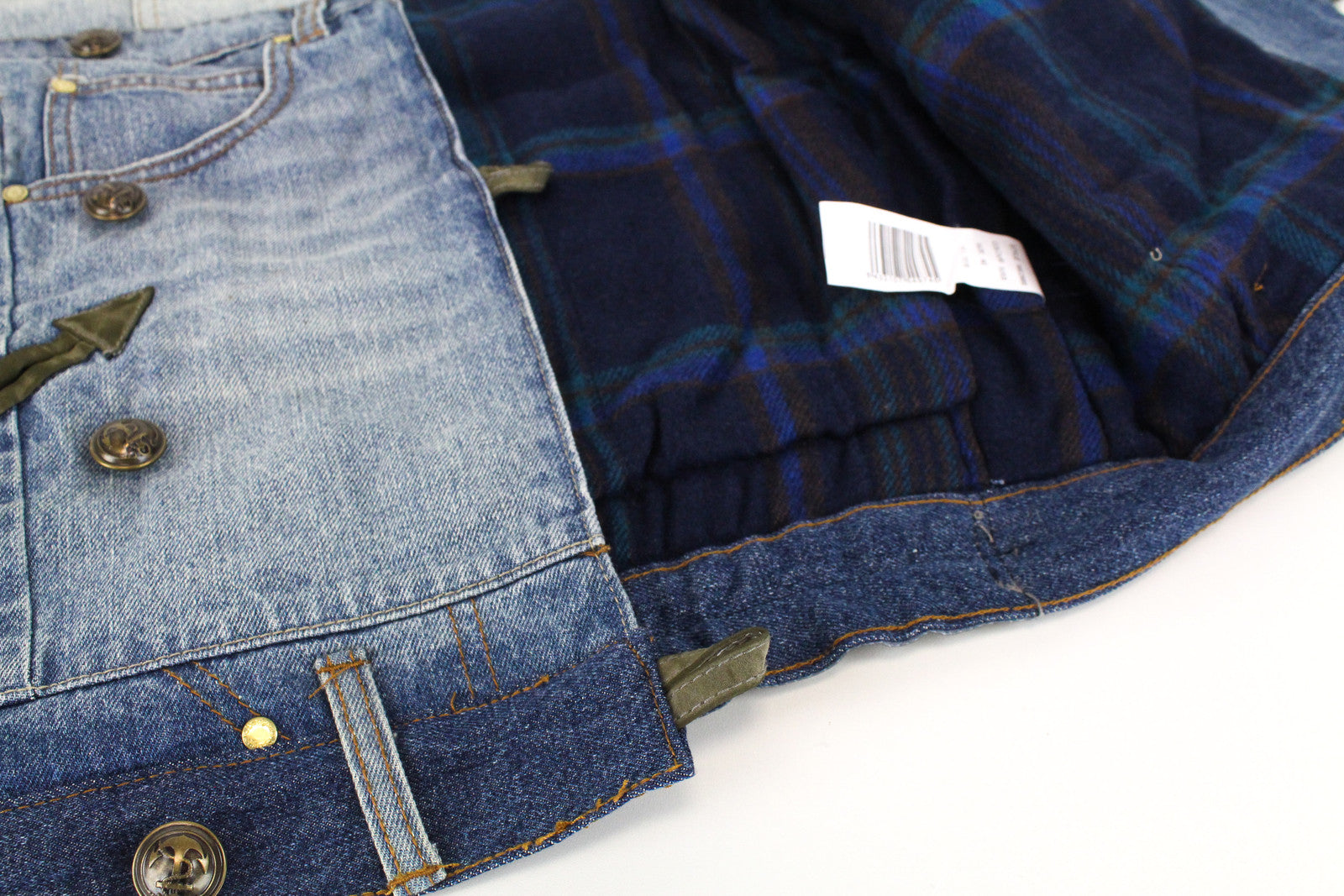 DESIGUAL Women's Blue Denim Jacket 40 Cotton Long Sleeve Geisha Sequin Logo