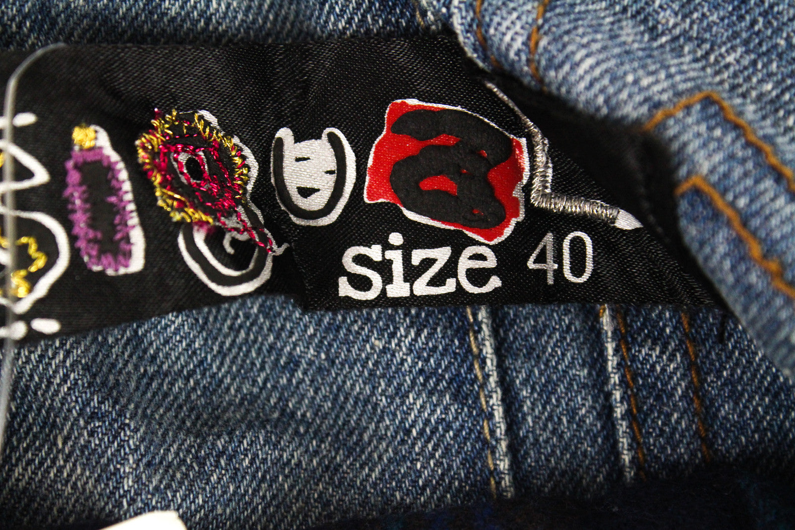 DESIGUAL Women's Blue Denim Jacket 40 Cotton Long Sleeve Geisha Sequin Logo