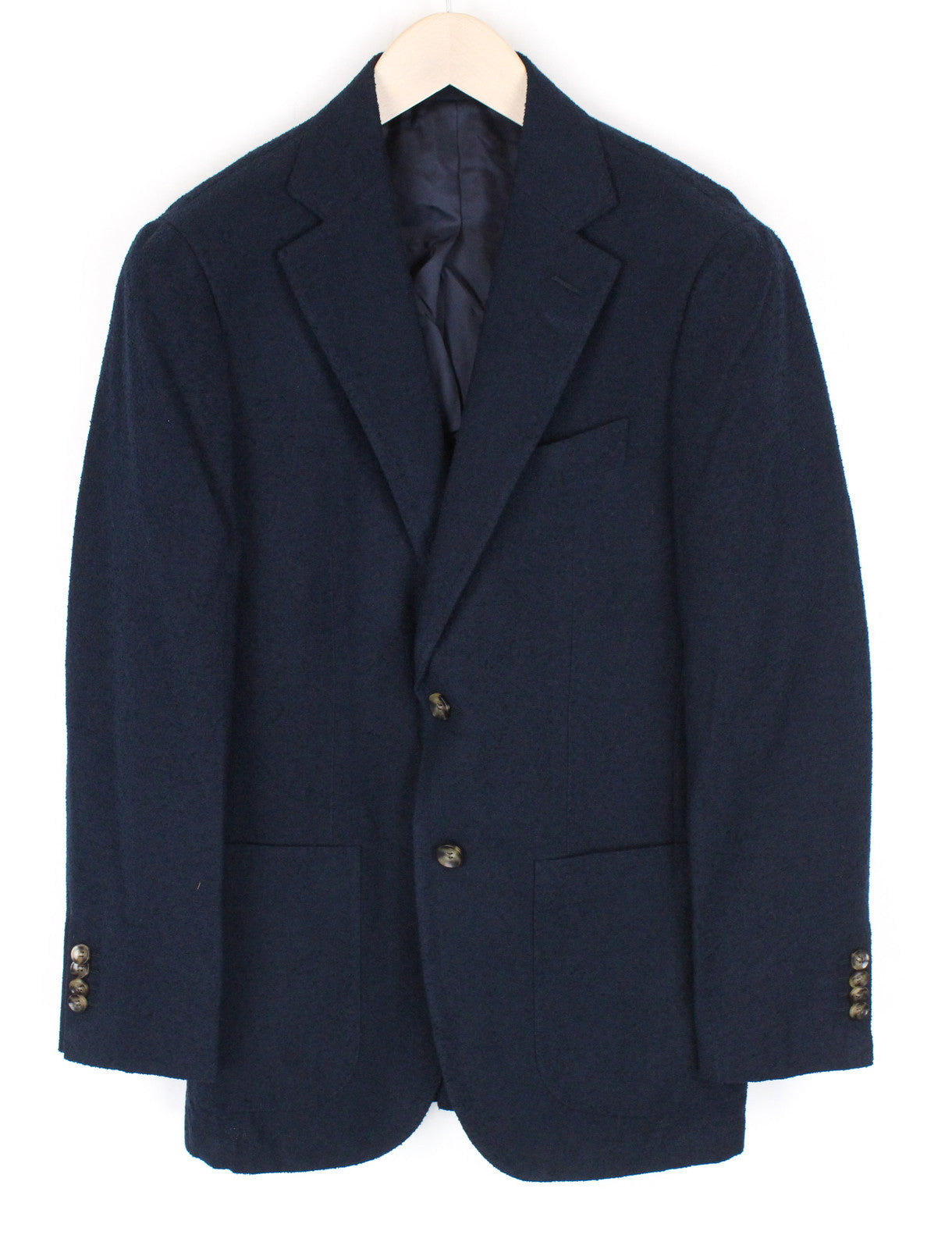 SUITSUPPLY Havana Patch Men's Blazer UK34R Navy Cotton Wool Linen Blend Slim