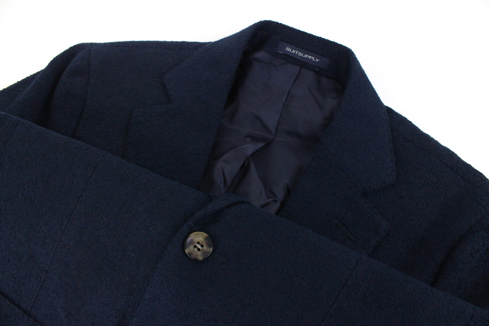 SUITSUPPLY Havana Patch Men's Blazer UK34R Navy Cotton Wool Linen Blend Slim