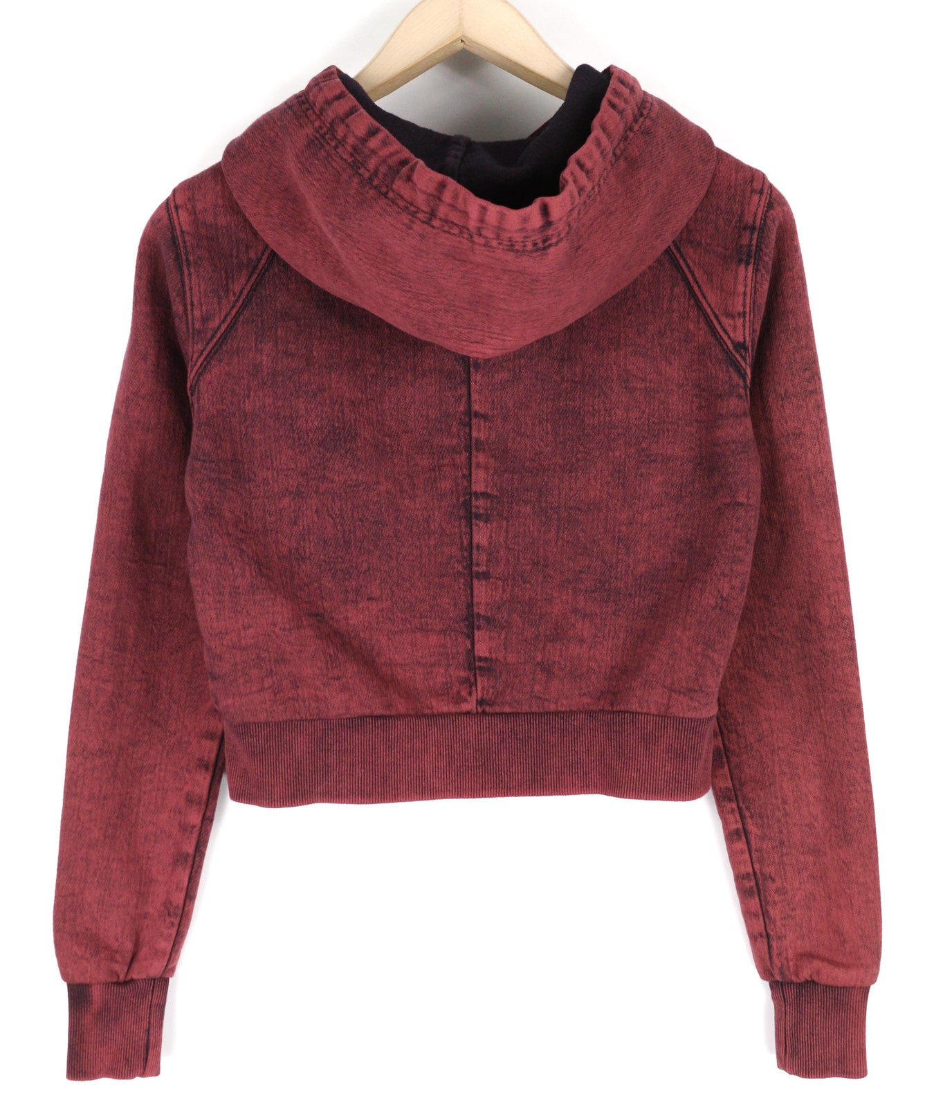 DIESEL D-Angy-Hood NE Women Hoodie S Burgundy Washed Pullover Kangaroo RRP€300