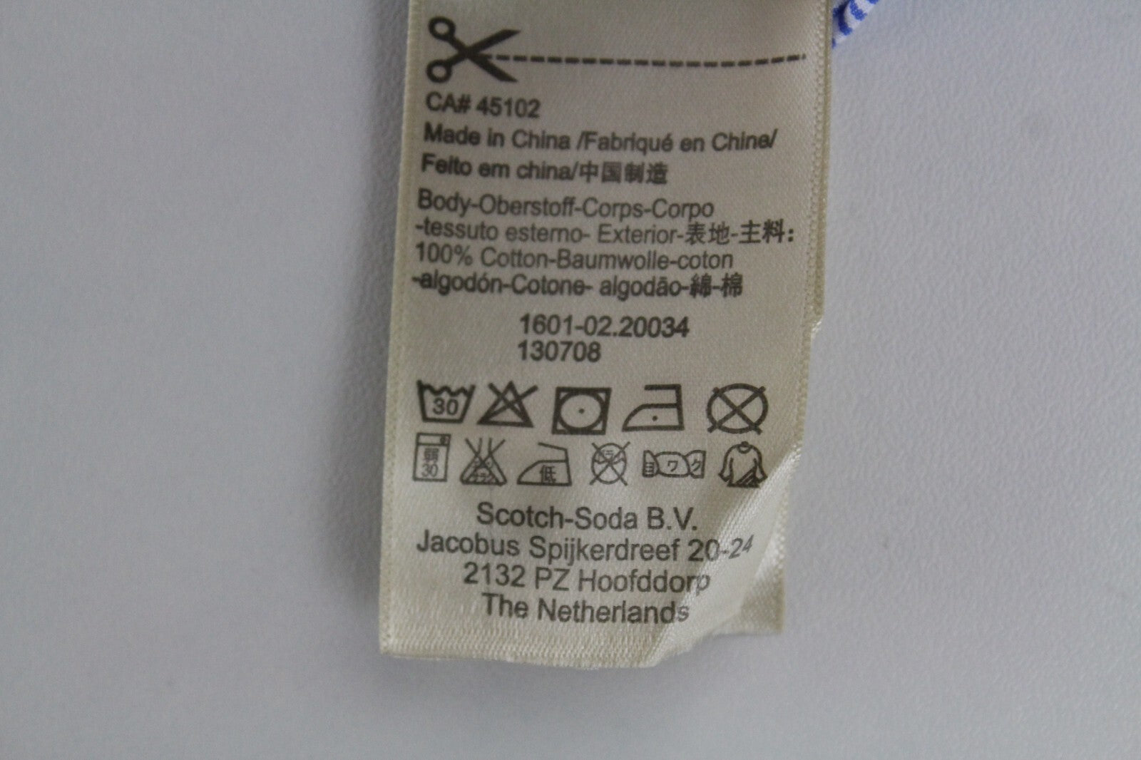 SCOTCH & SODA Ams Couture Shirt XL Blue Striped Formal Pure Cotton Long Sleeve