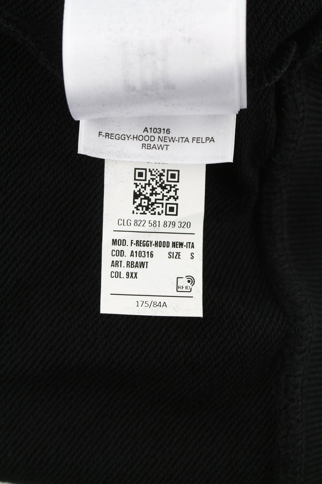 DIESEL F-Reggy-Hood Women Hoodie S Black Pullover Front Logo Straps RRP€175