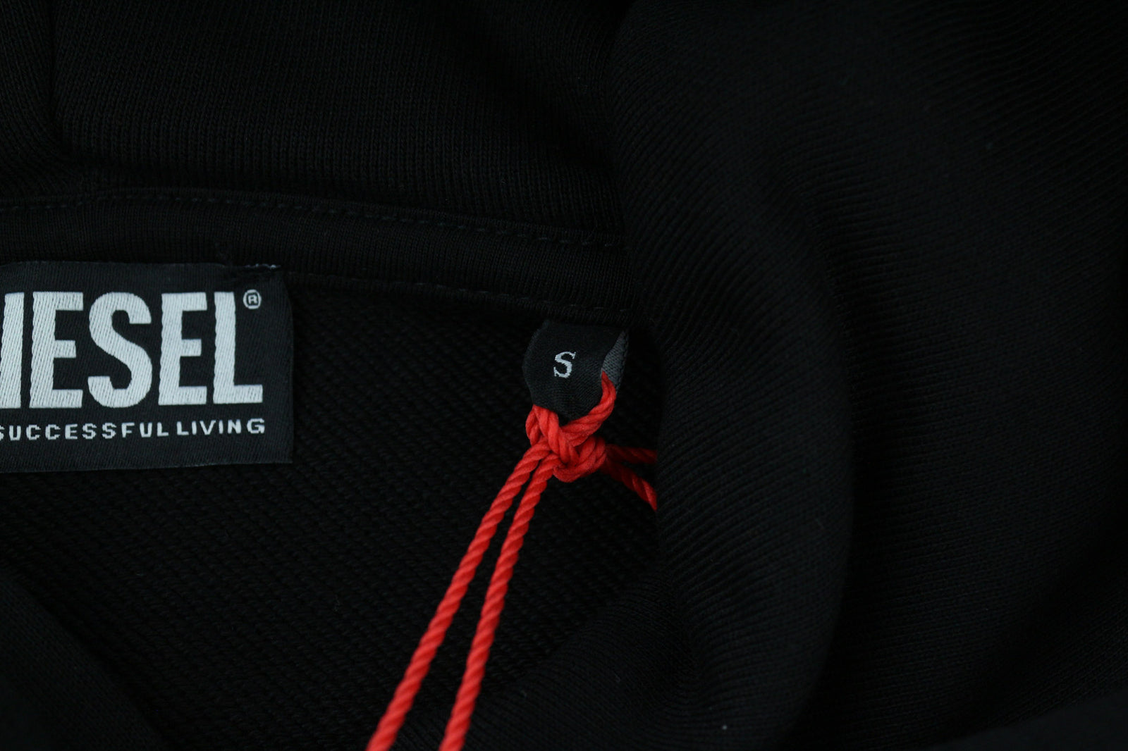 DIESEL F-Reggy-Hood Women Hoodie S Black Pullover Front Logo Straps RRP€175