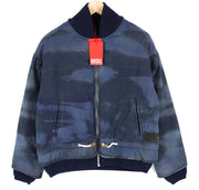 DIESEL W-Spleak-A Men Jacket S Blue Washed Oversized Bomber Insulated RRP€325