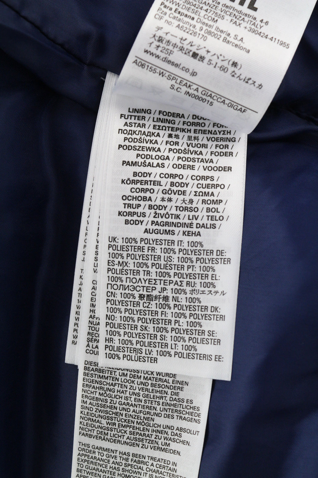 DIESEL W-Spleak-A Men Jacket S Blue Washed Oversized Bomber Insulated RRP€325