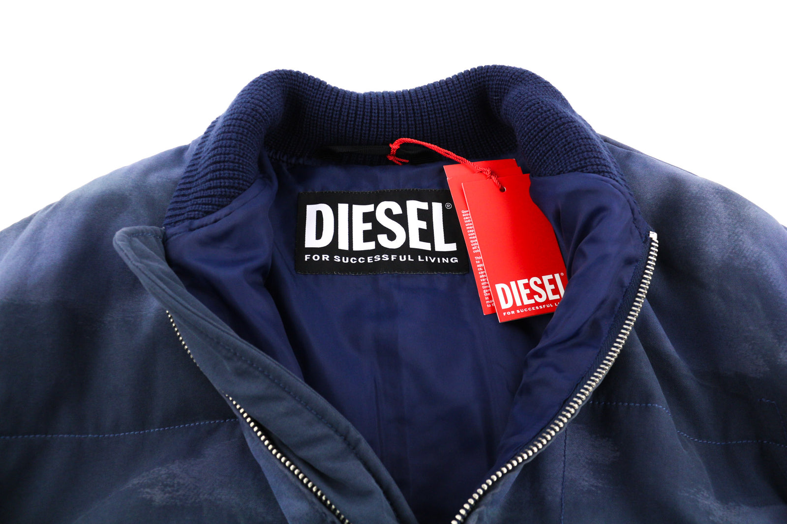 DIESEL W-Spleak-A Men Jacket S Blue Washed Oversized Bomber Insulated RRP€325