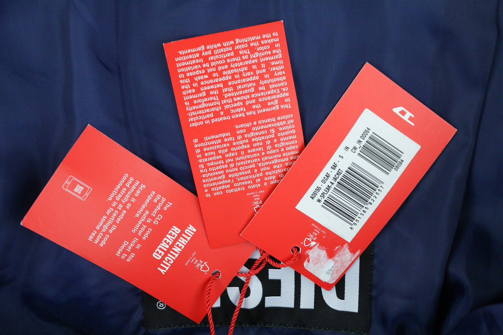 DIESEL W-Spleak-A Men Jacket S Blue Washed Oversized Bomber Insulated RRP€325