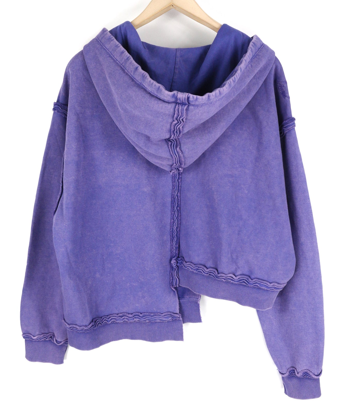 DIESEL F-Mikky Women Hoodie XL Blue Washed Hooded Asymmetrical Pocket RRP€195