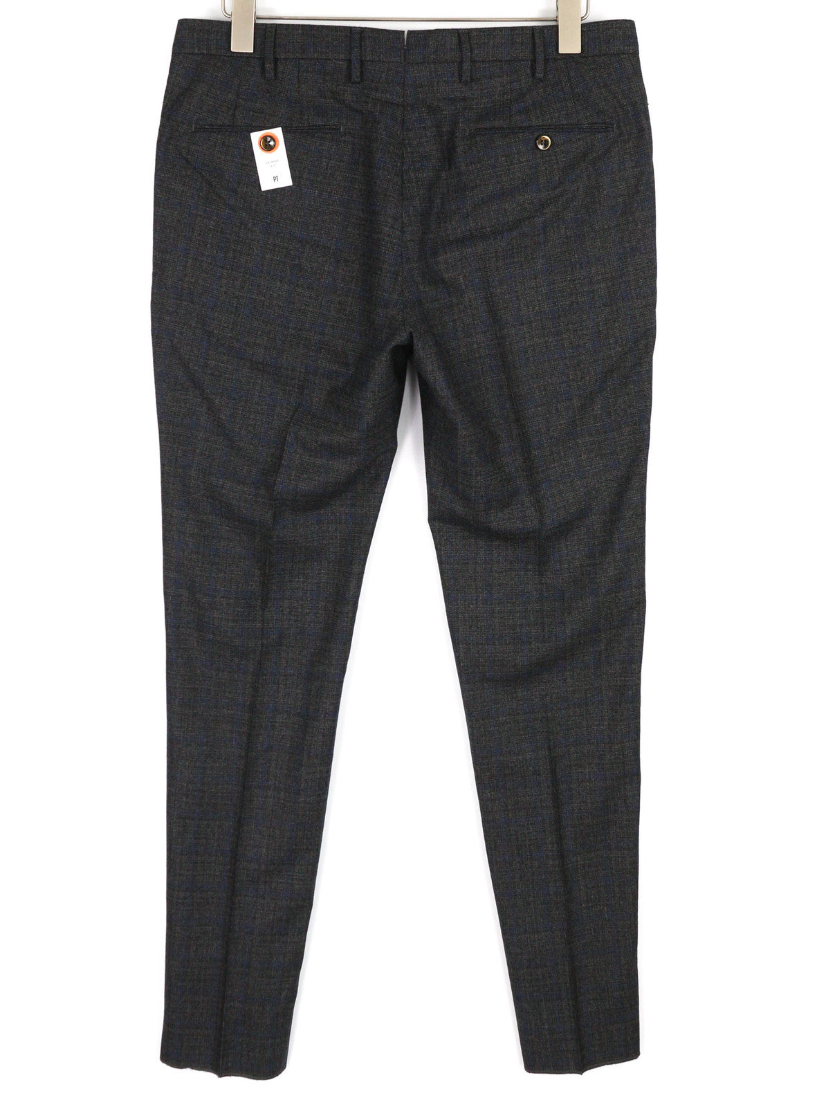 PT TORINO Skinny Fit Men Trousers 52 W36 Plaid Fleece Wool Blend Zip Fly Casual