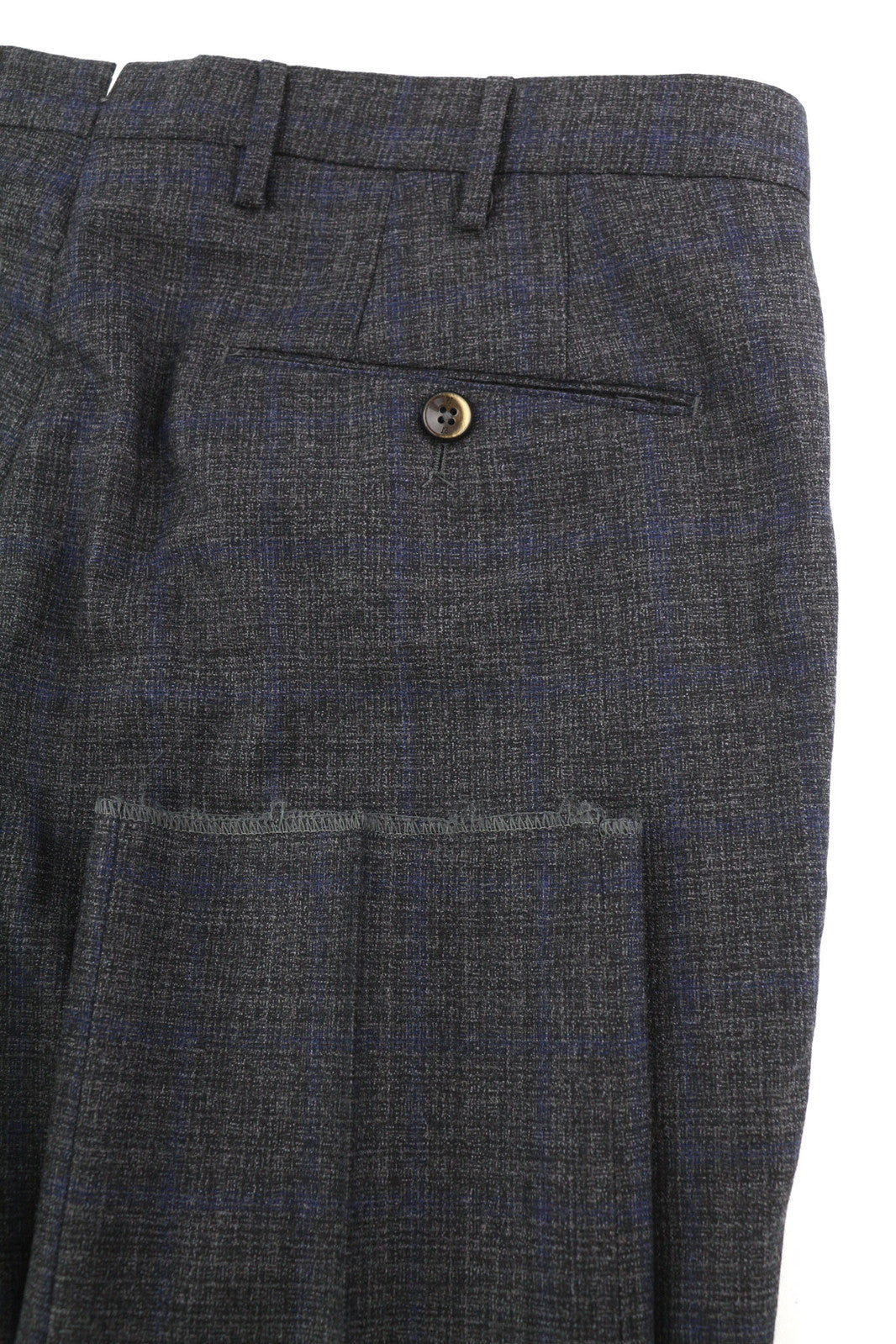 PT TORINO Skinny Fit Men Trousers 52 W36 Plaid Fleece Wool Blend Zip Fly Casual