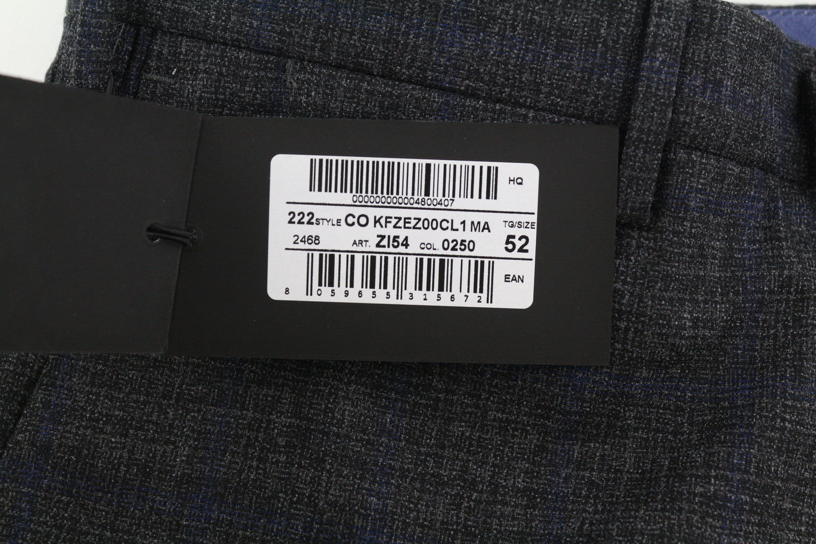 PT TORINO Skinny Fit Men Trousers 52 W36 Plaid Fleece Wool Blend Zip Fly Casual