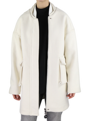 DIESEL W-Lethea Women Coat S Light Wool Blend Full Zip Patch Pockets RRP€590