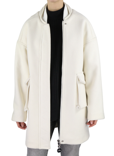 DIESEL W-Lethea Women Coat S Light Wool Blend Full Zip Patch Pockets RRP€590