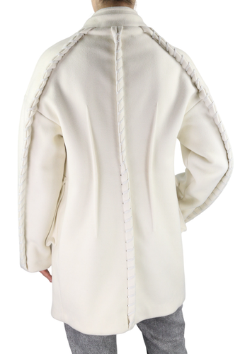 DIESEL W-Lethea Women Coat S Light Wool Blend Full Zip Patch Pockets RRP€590