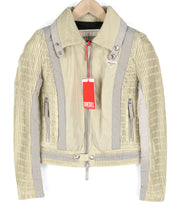 DIESEL G-Ritas Women Jacket S Beige Textured Single Breasted Neck RRP€250