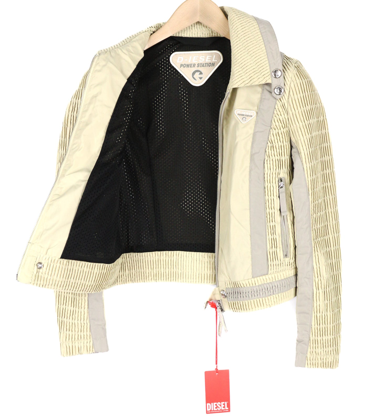 DIESEL G-Ritas Women Jacket S Beige Textured Single Breasted Neck RRP€250