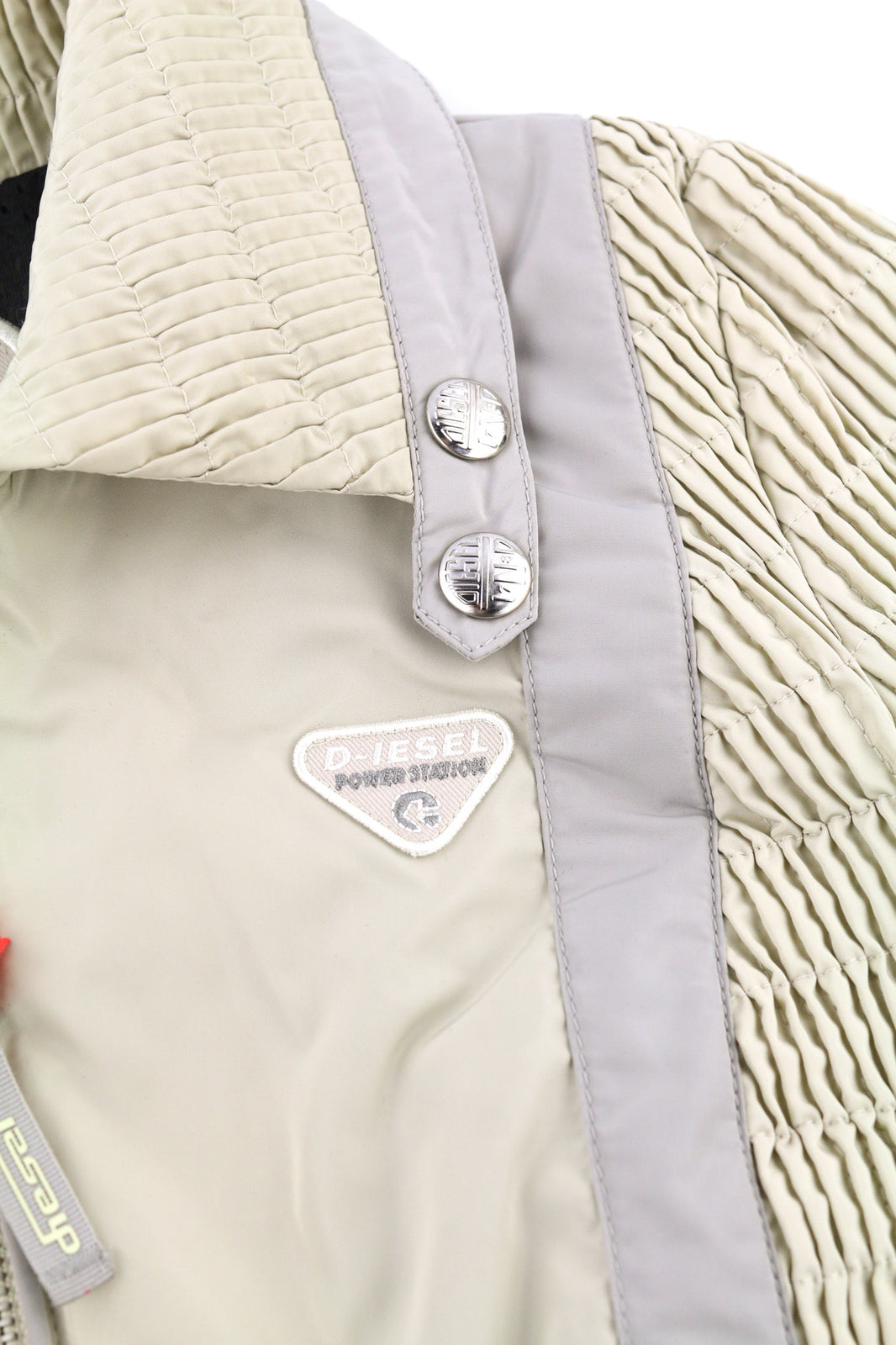 DIESEL G-Ritas Women Jacket S Beige Textured Single Breasted Neck RRP€250