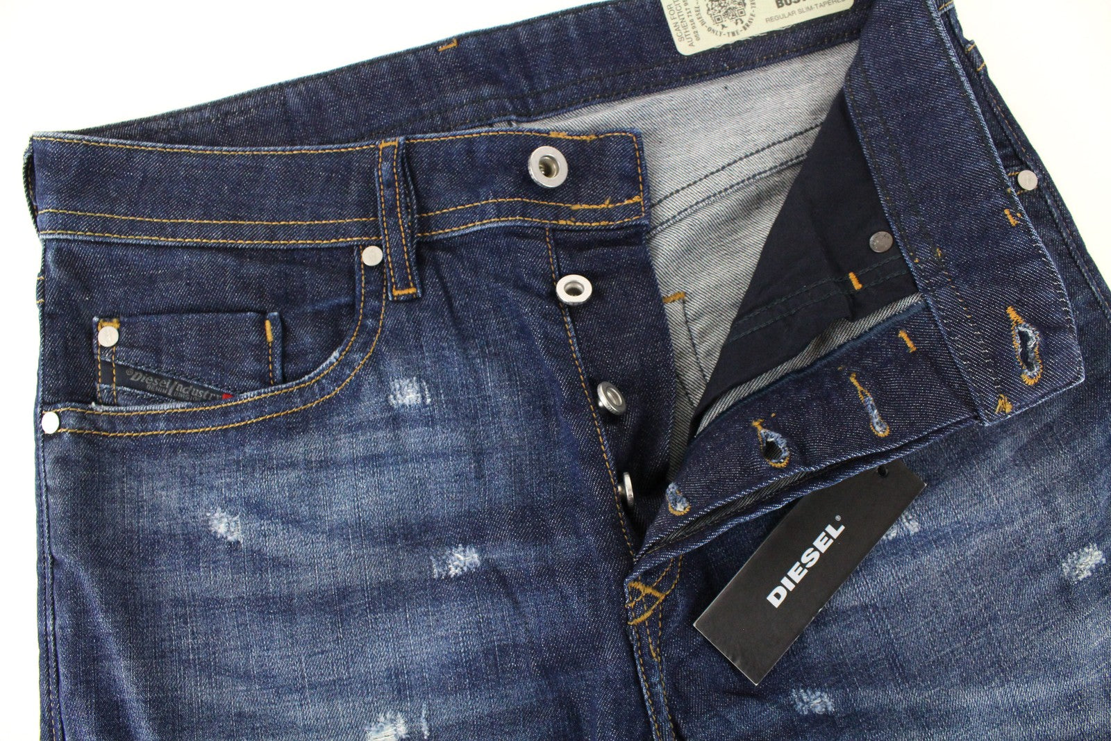 DIESEL Buster R7NA8 Men's Jeans W29/L32 Slim Fit Blue Washed Tapered Stretch*