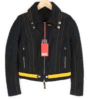 DIESEL G-Ritas Women Jacket S Black Textured Single Breasted Neck RRP€250