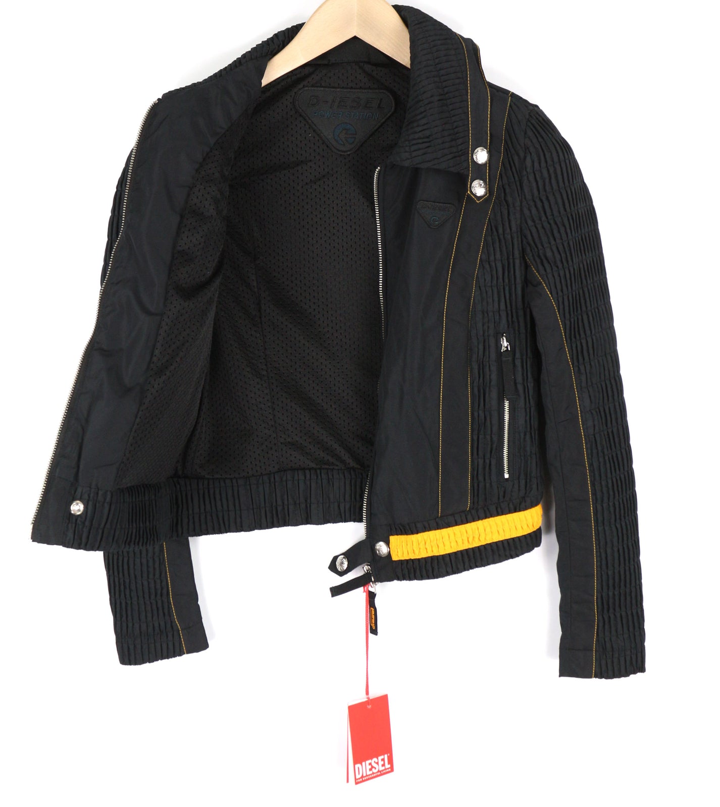 DIESEL G-Ritas Women Jacket S Black Textured Single Breasted Neck RRP€250