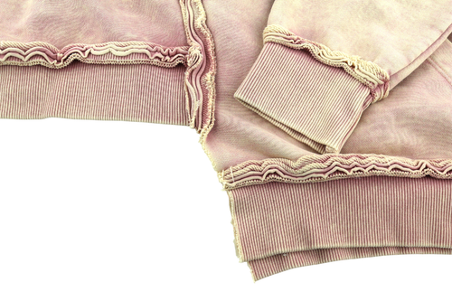 DIESEL F-Mikky Women Hoodie S Peach Washed Hooded Asymmetrical Pocket RRP€195