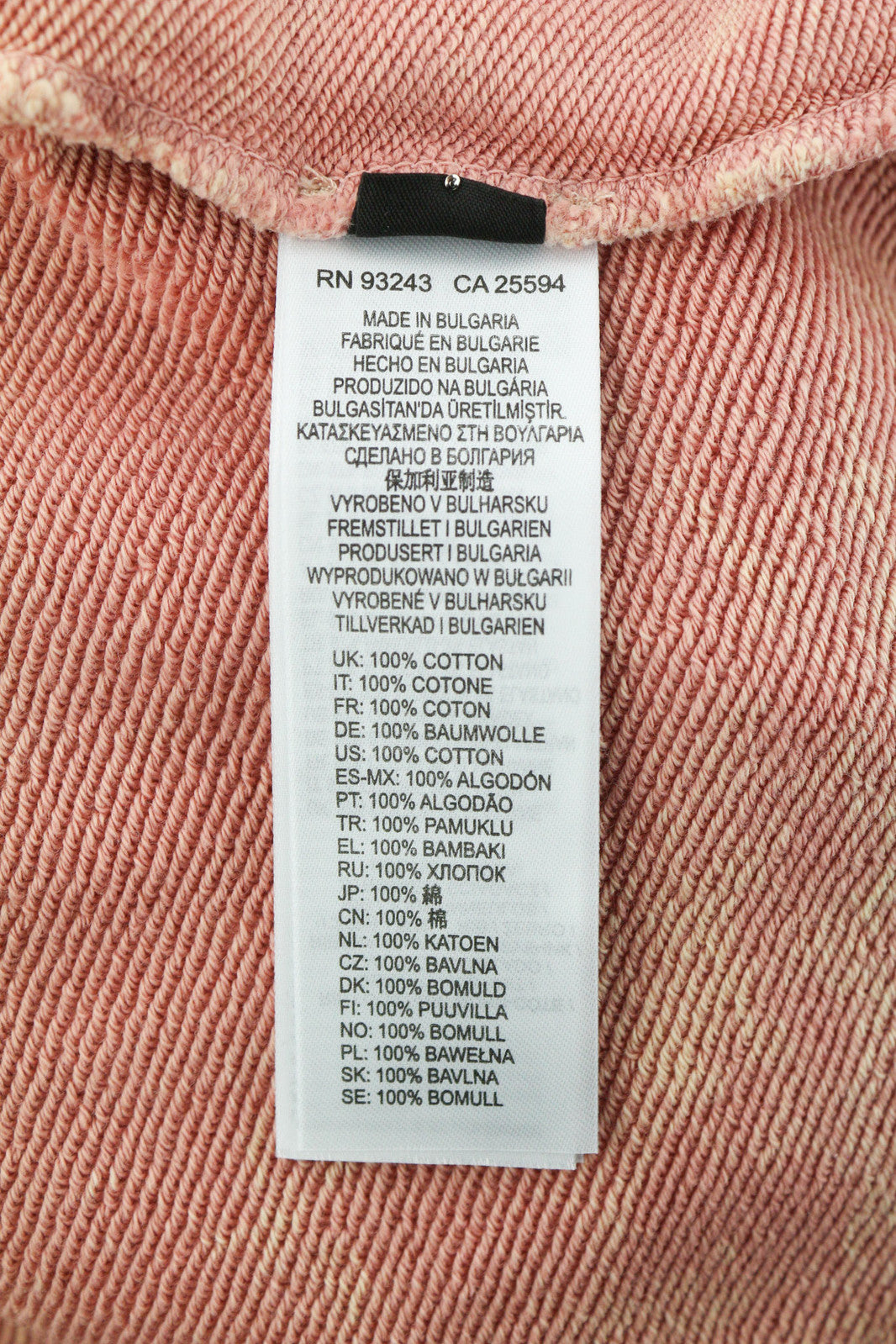 DIESEL F-Mikky Women Hoodie S Peach Washed Hooded Asymmetrical Pocket RRP€195