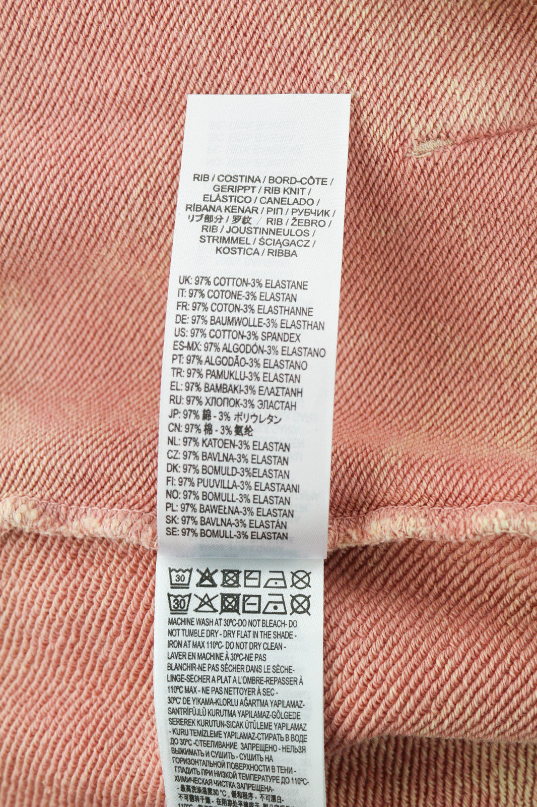 DIESEL F-Mikky Women Hoodie S Peach Washed Hooded Asymmetrical Pocket RRP€195