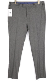 PT TORINO Skinny Fit Men Trousers 60 W42 Grey Fleece Wool Blend Zipper Casual
