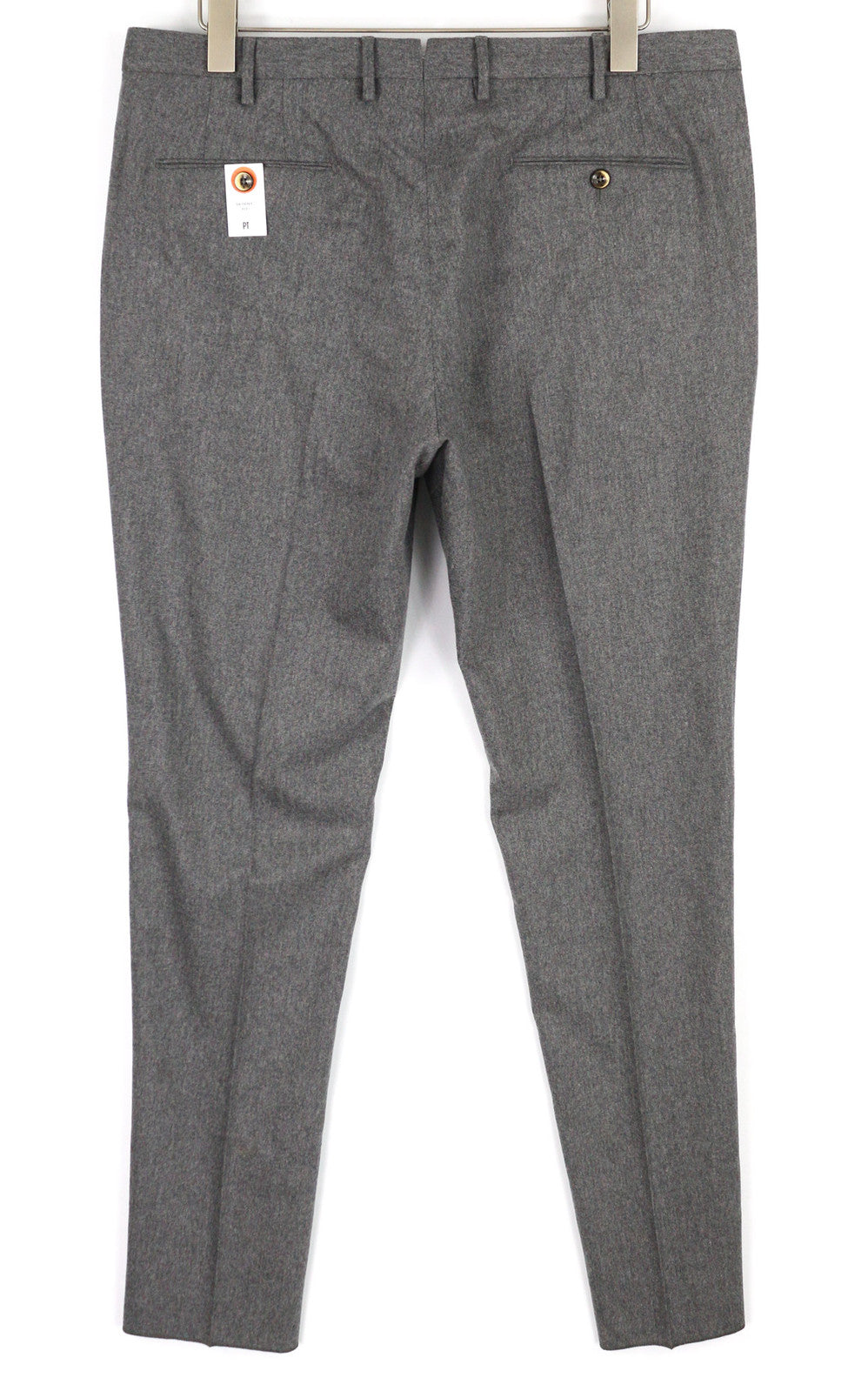 PT TORINO Skinny Fit Men Trousers 60 W42 Grey Fleece Wool Blend Zipper Casual
