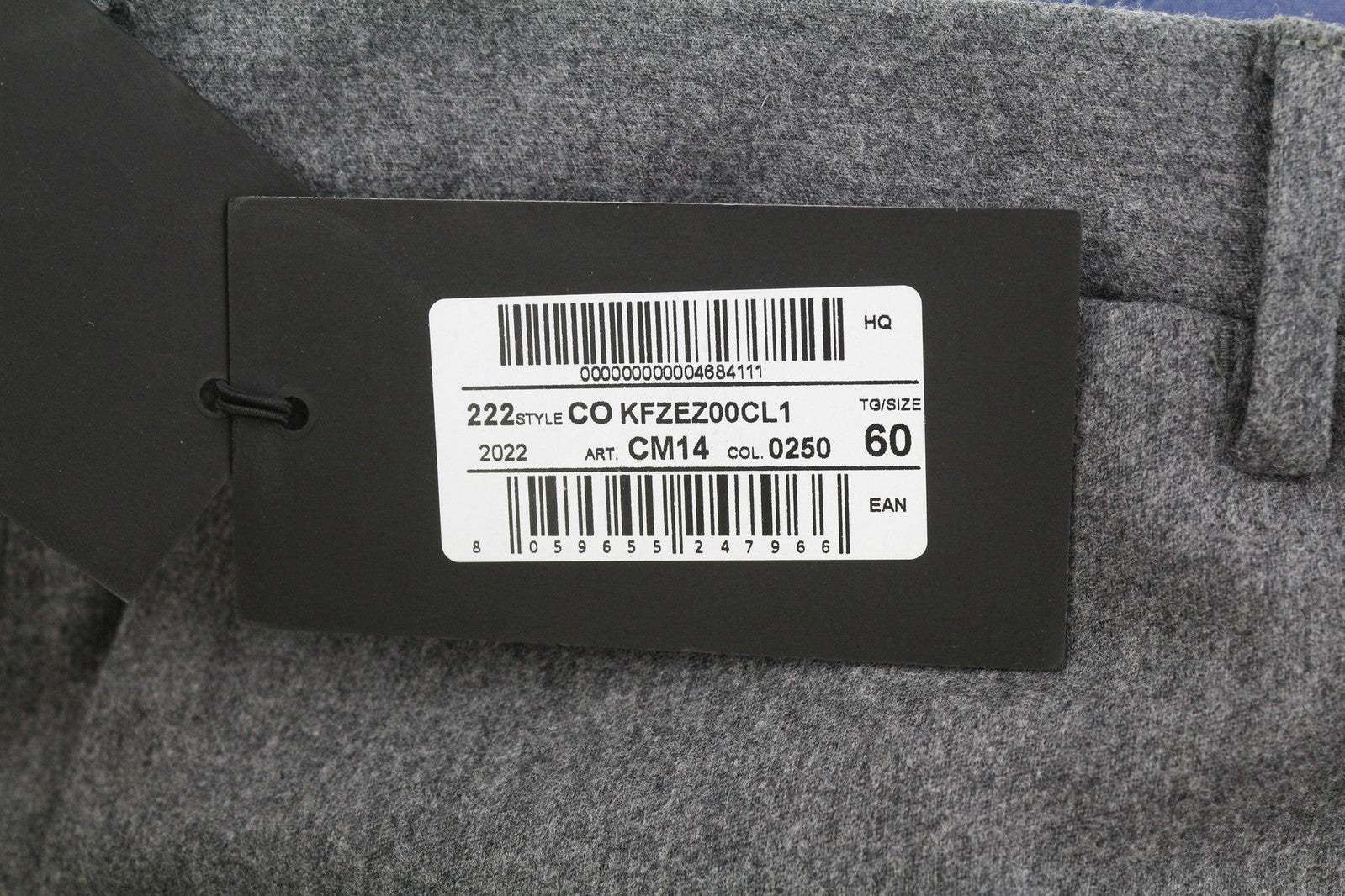 PT TORINO Skinny Fit Men Trousers 60 W42 Grey Fleece Wool Blend Zipper Casual