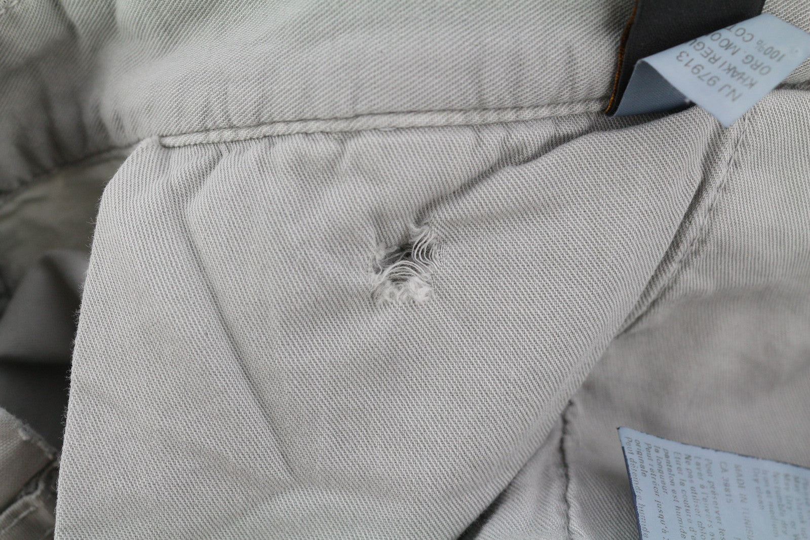 NUDIE JEANS Khaki Regular Men Trousers W32/L34 Organic Moon Dust Chino Button