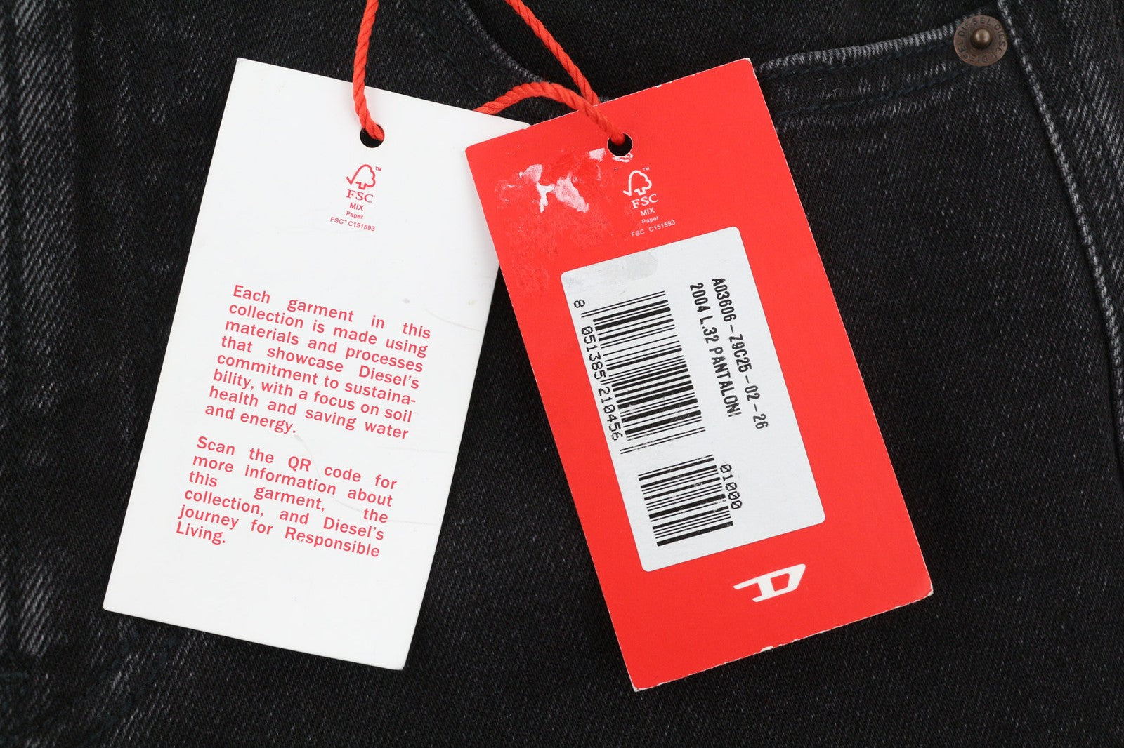 DIESEL 2004 Z9C25 Womens Jeans W26/L32 Slim Mid Waist Tapered RRP€185